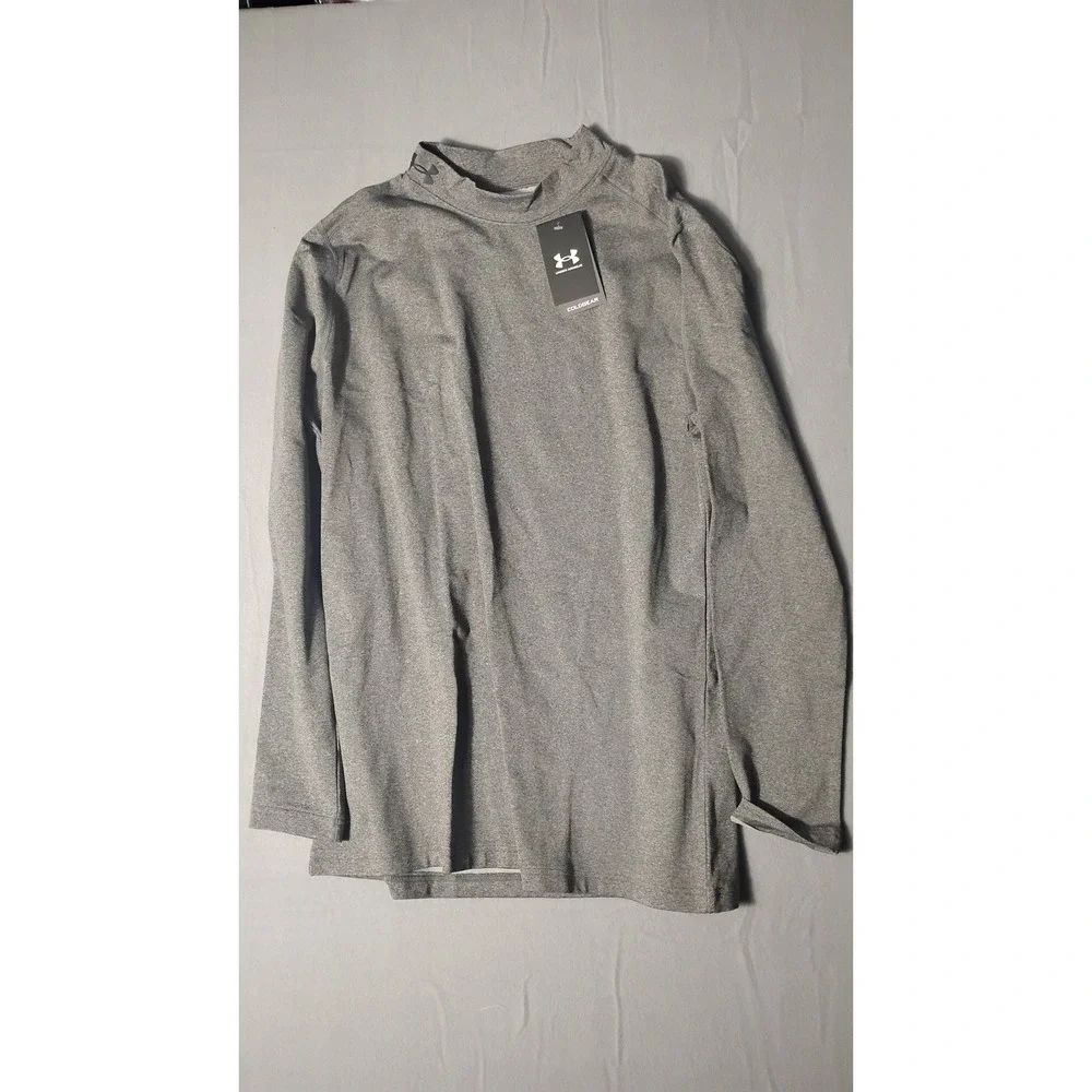 Under Armour ColdGear Men Shirt XL Gray NEW Mock Neck Fitted 1345703